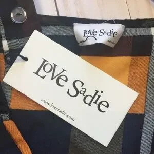 Love Sadie Dresses Love Sadie Pumpkin Plaid Overall Jumpsuit S
